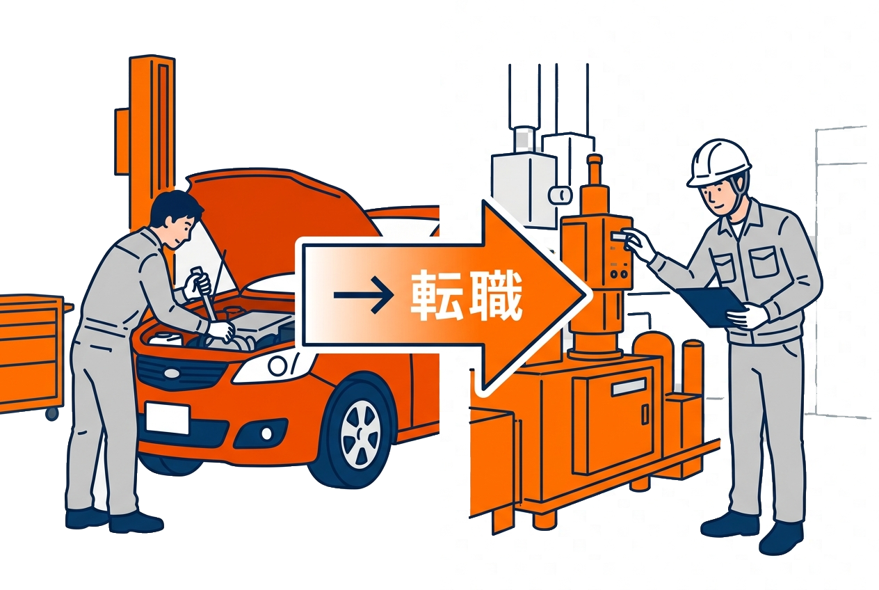 整備士 サービスエンジニア 違い 比較 転職 イラスト